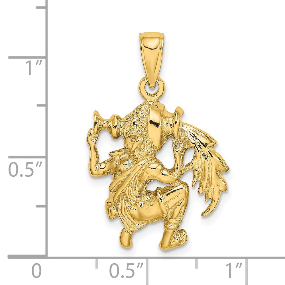 Million Charms 14K Yellow Gold Themed Large Aquarius Zodiac Charm