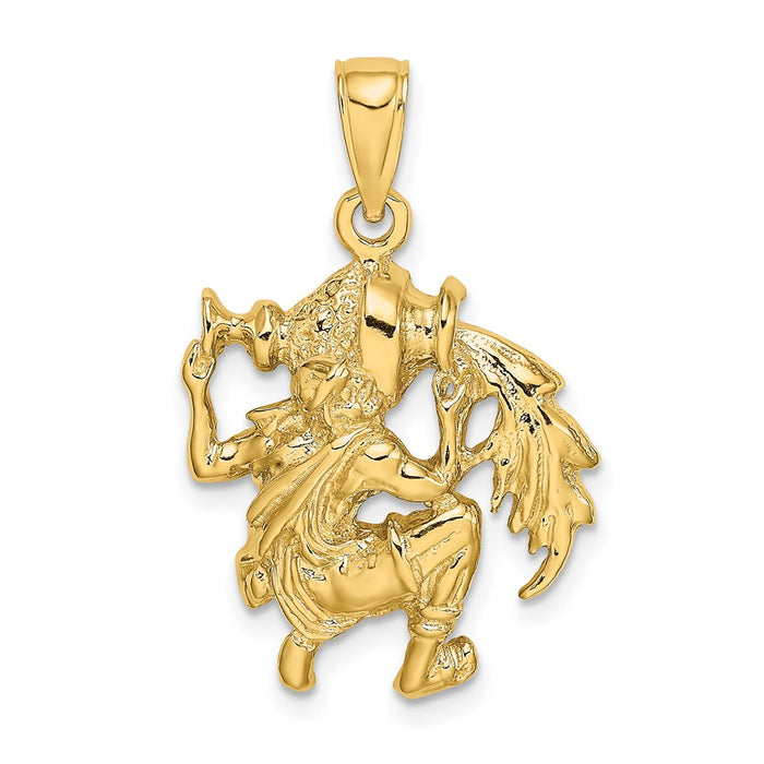 Million Charms 14K Yellow Gold Themed Large Aquarius Zodiac Charm