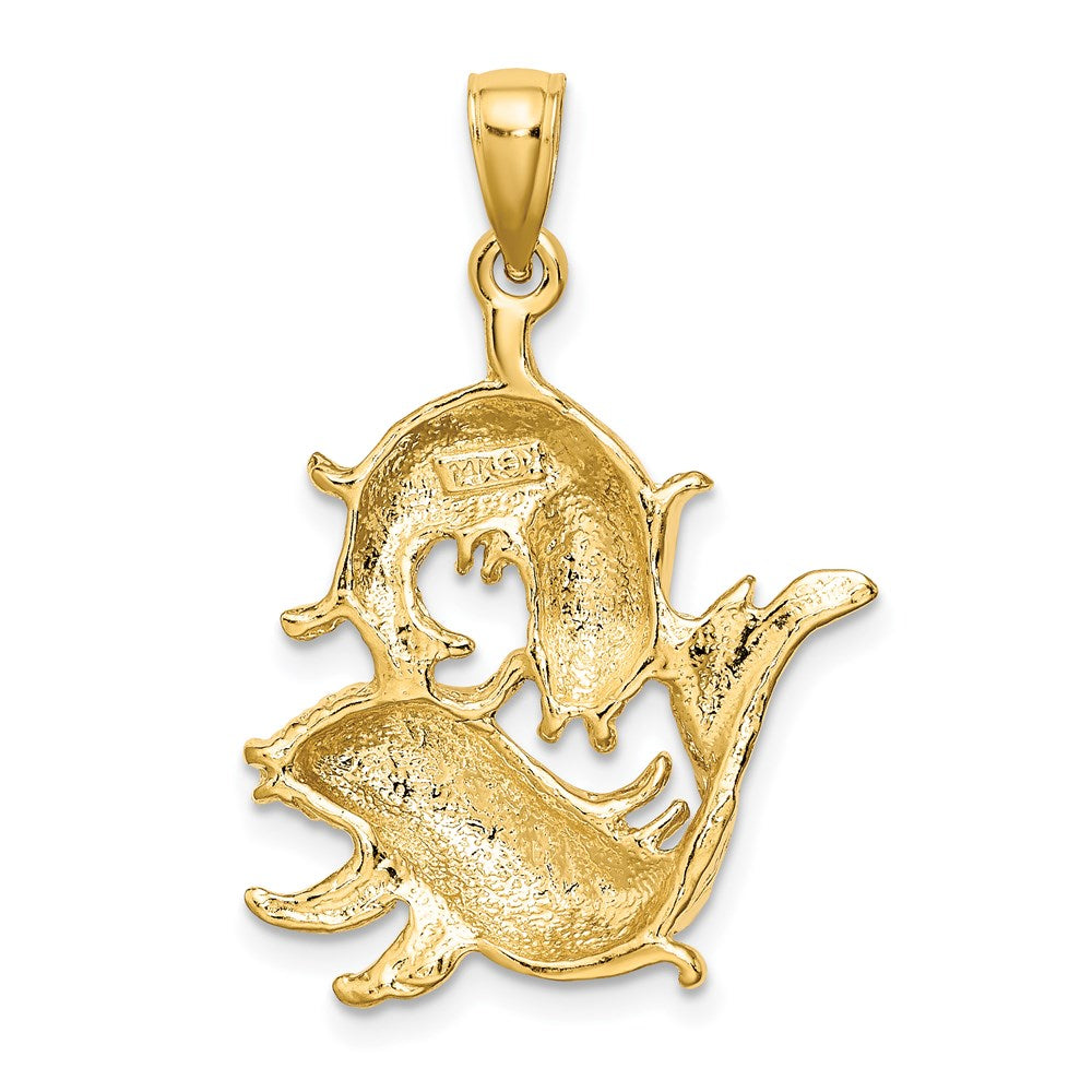 Million Charms 14K Yellow Gold Themed Large Pisces Zodiac Charm