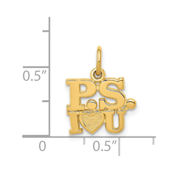 Million Charms 14K Yellow Gold Themed P.S. I Love You Charm