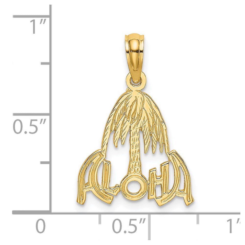 Million Charms 14K Yellow Gold Themed Aloha Palm Tree Charm