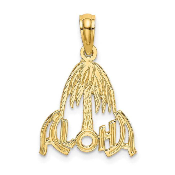 Million Charms 14K Yellow Gold Themed Aloha Palm Tree Charm