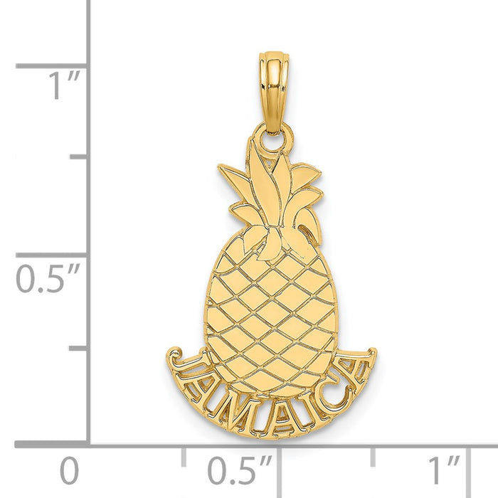 Million Charms 14K Yellow Gold Themed Jamaica Pineapple Charm