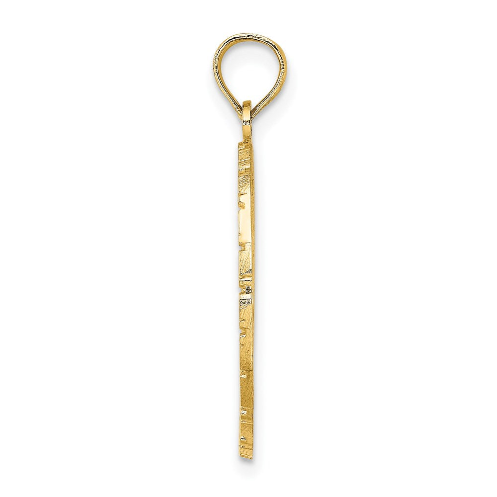 Million Charms 14K Yellow Gold Themed Jamaica With Bird & Flowers Charm