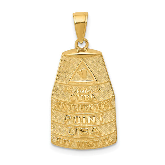 Million Charms 14K Yellow Gold Themed Southern Most Point Usa Key West Pendant