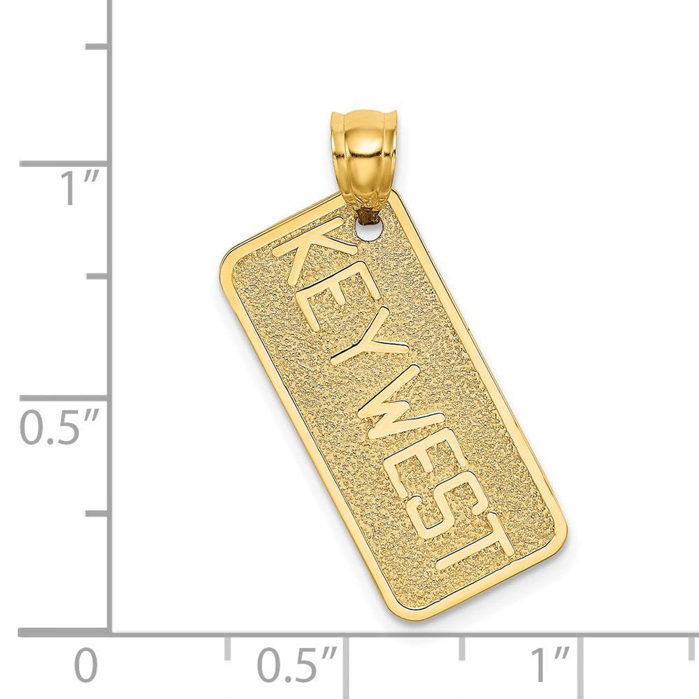 Million Charms 14K Yellow Gold Themed Key West License Plate Charm
