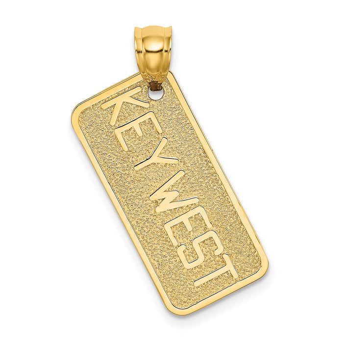 Million Charms 14K Yellow Gold Themed Key West License Plate Charm