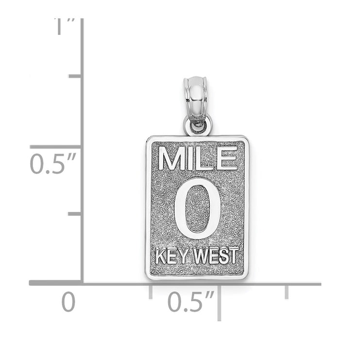 Million Charms 14K White Gold Themed Mile Marker 0 / Key West Charm