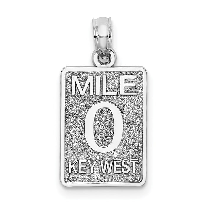 Million Charms 14K White Gold Themed Mile Marker 0 / Key West Charm