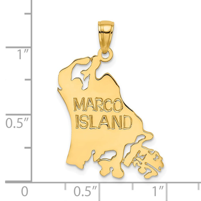 Million Charms 14K Yellow Gold Themed Cut Out Marco Island Charm