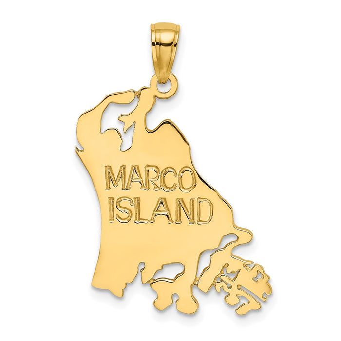 Million Charms 14K Yellow Gold Themed Cut Out Marco Island Charm