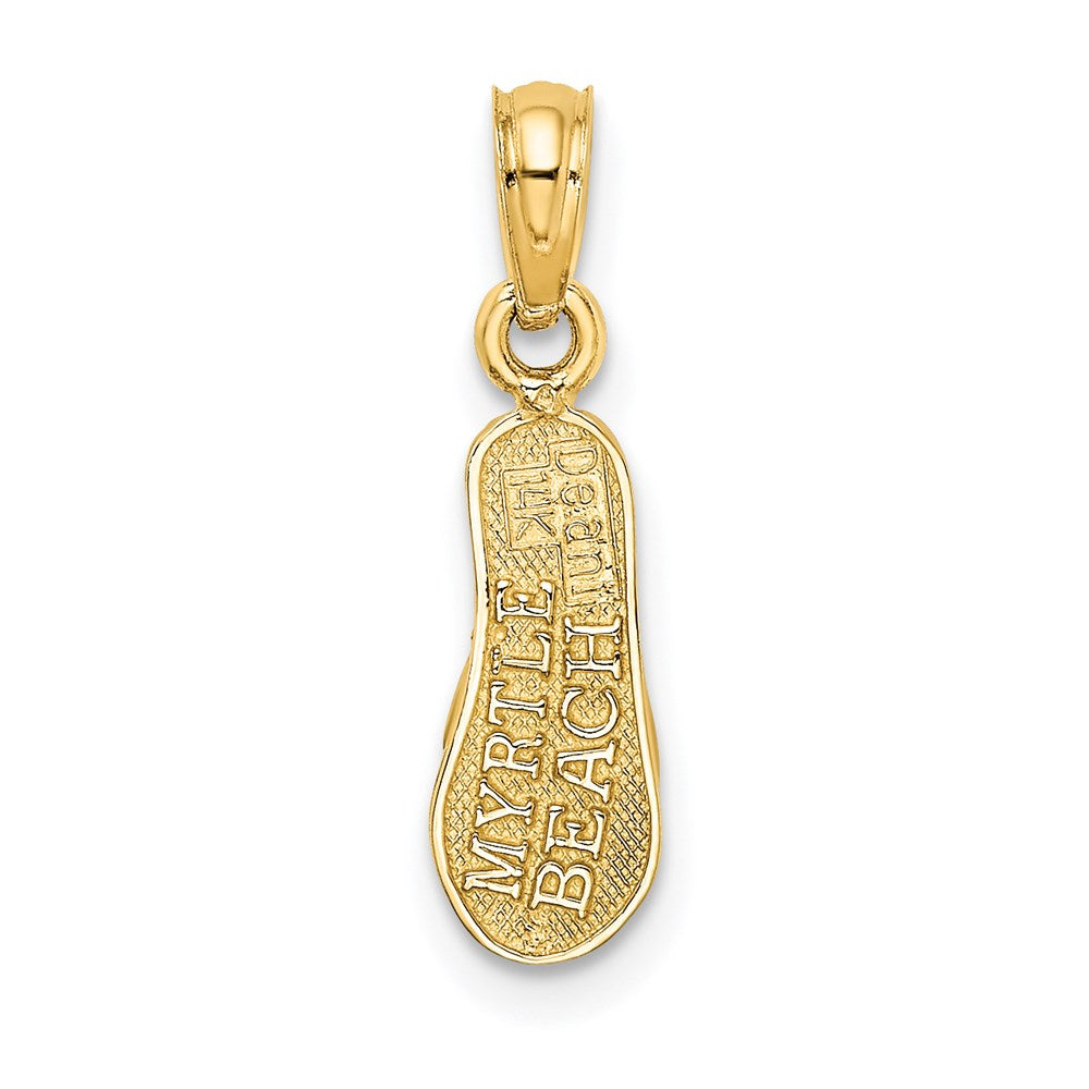 Million Charms 14K Yellow Gold Themed Myrtle Beach Single Flip-Flop Charm