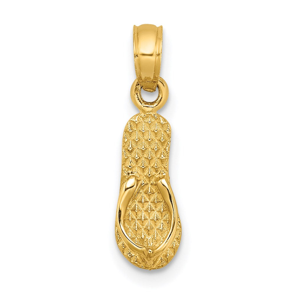 Million Charms 14K Yellow Gold Themed Myrtle Beach Single Flip-Flop Charm