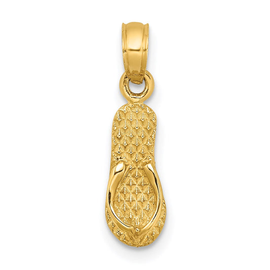 Million Charms 14K Yellow Gold Themed Myrtle Beach Single Flip-Flop Charm