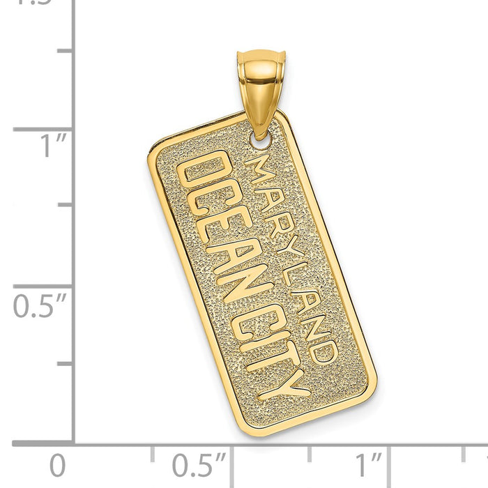 Million Charms 14K Yellow Gold Themed Maryland, Ocean City License Plate Charm