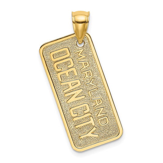Million Charms 14K Yellow Gold Themed Maryland, Ocean City License Plate Charm