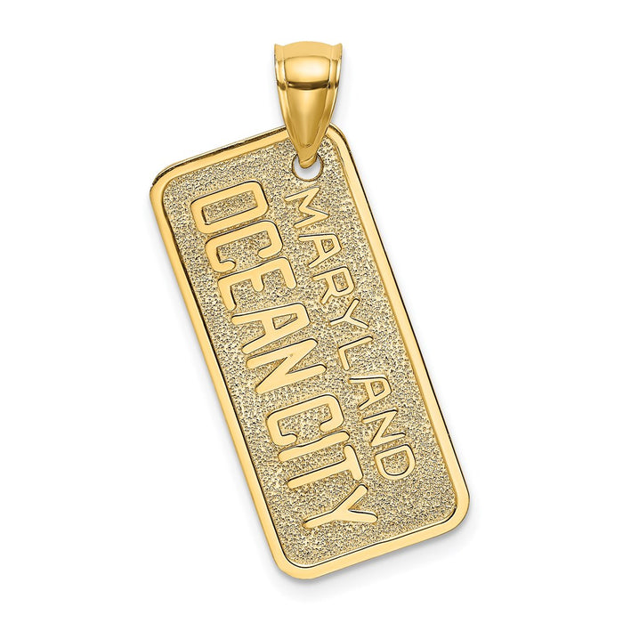 Million Charms 14K Yellow Gold Themed Maryland, Ocean City License Plate Charm