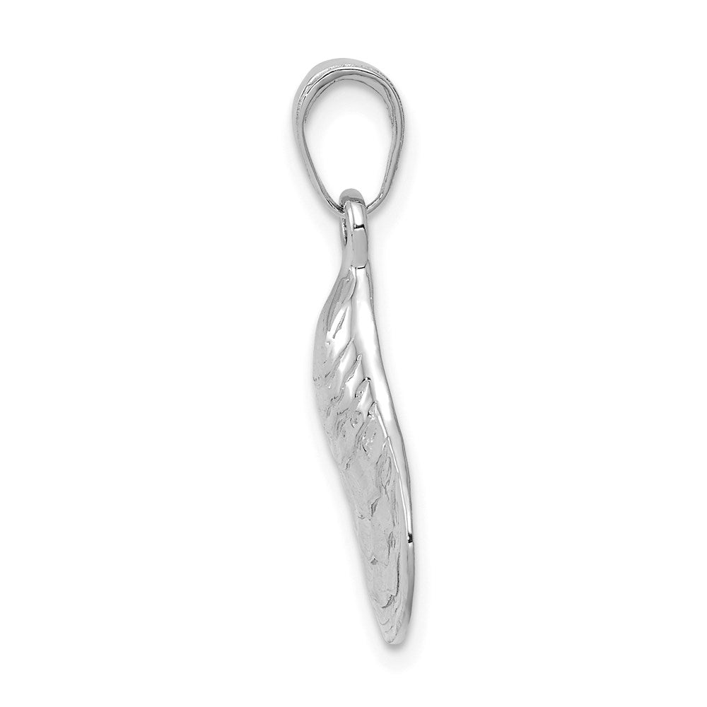 Million Charms 14K White Gold Themed Oyster Shell Pendant