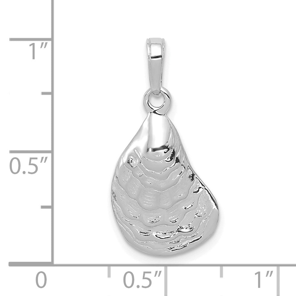 Million Charms 14K White Gold Themed Oyster Shell Pendant