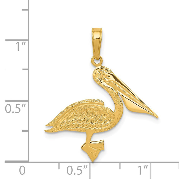 Million Charms 14K Yellow Gold Themed Pelican Pendant