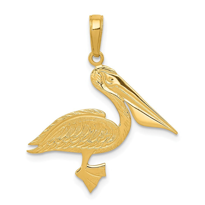 Million Charms 14K Yellow Gold Themed Pelican Pendant