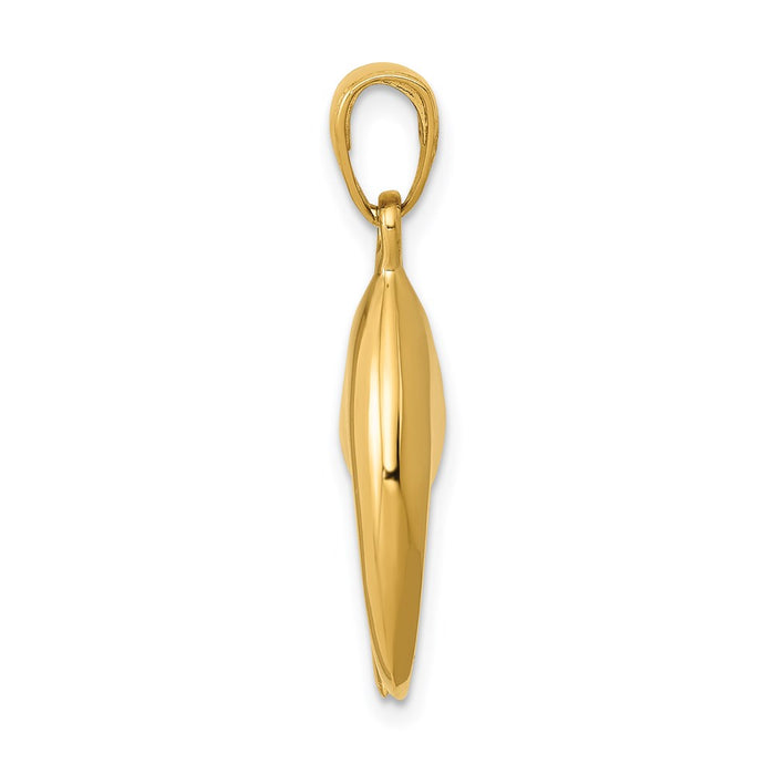 Million Charms 14K Yellow Gold Themed 3-D Moveable Stone Crab Claw Pendant