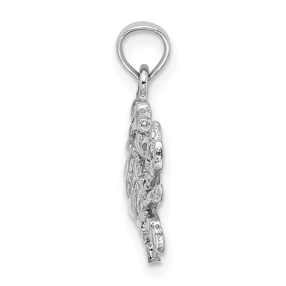 Million Charms 14K White Gold Themed 2-D Blue Crab Charm