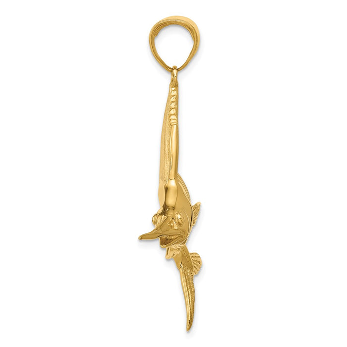 Million Charms 14K Yellow Gold Themed Sailfish Pendant