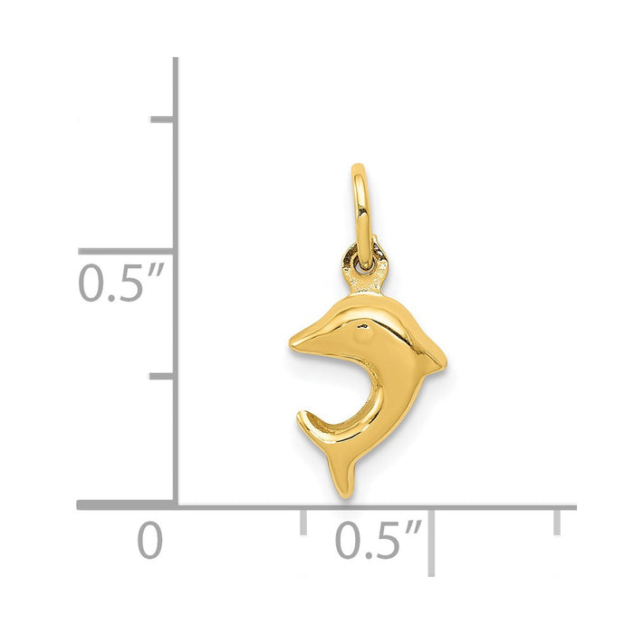 Million Charms 14K Yellow Gold Themed Dolphin Charm