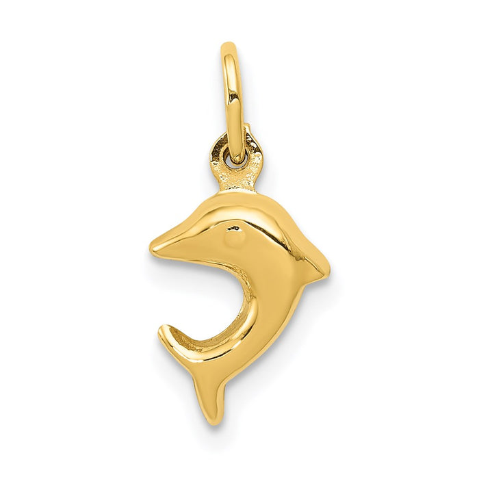 Million Charms 14K Yellow Gold Themed Dolphin Charm