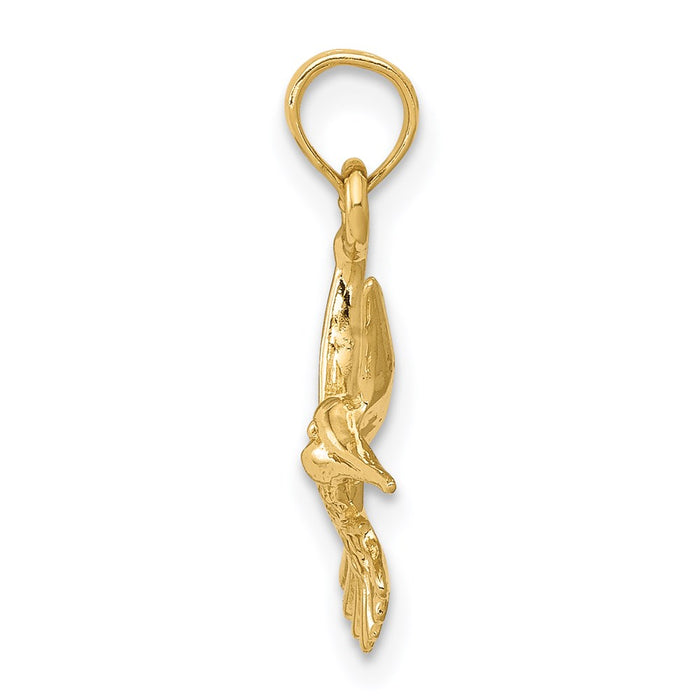 Million Charms 14K Yellow Gold Themed Hummingbird Pendant