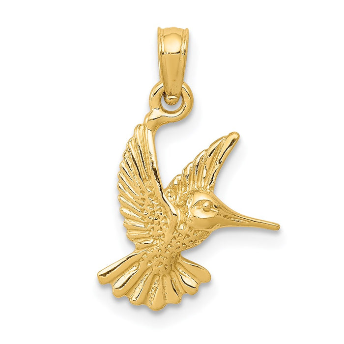 Million Charms 14K Yellow Gold Themed Hummingbird Pendant