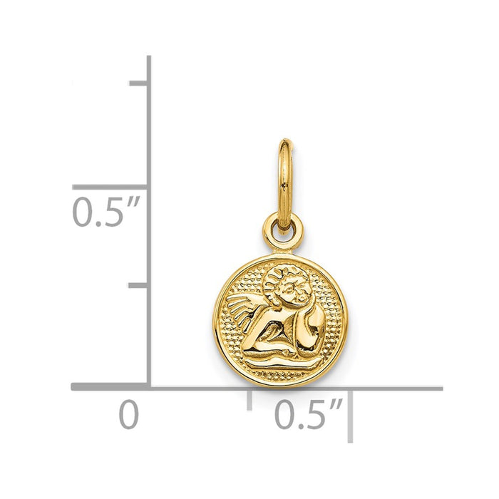 Million Charms 14K Yellow Gold Themed Small Polished Angel Charm