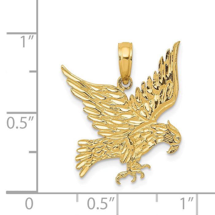 Million Charms 14K Yellow Gold Themed Eagle Pendant