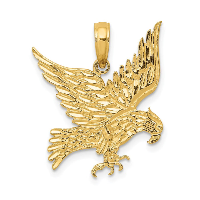 Million Charms 14K Yellow Gold Themed Eagle Pendant