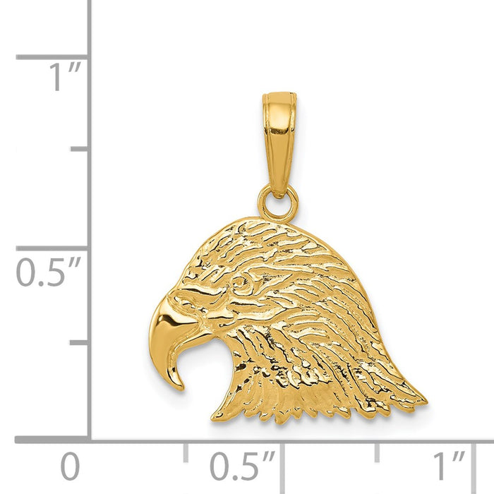 Million Charms 14K Yellow Gold Themed Eagle Head Pendant