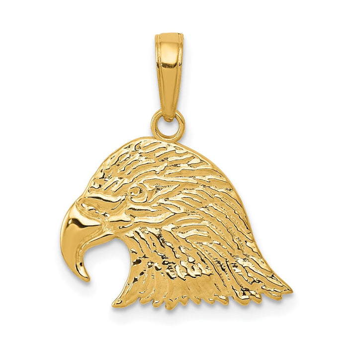 Million Charms 14K Yellow Gold Themed Eagle Head Pendant