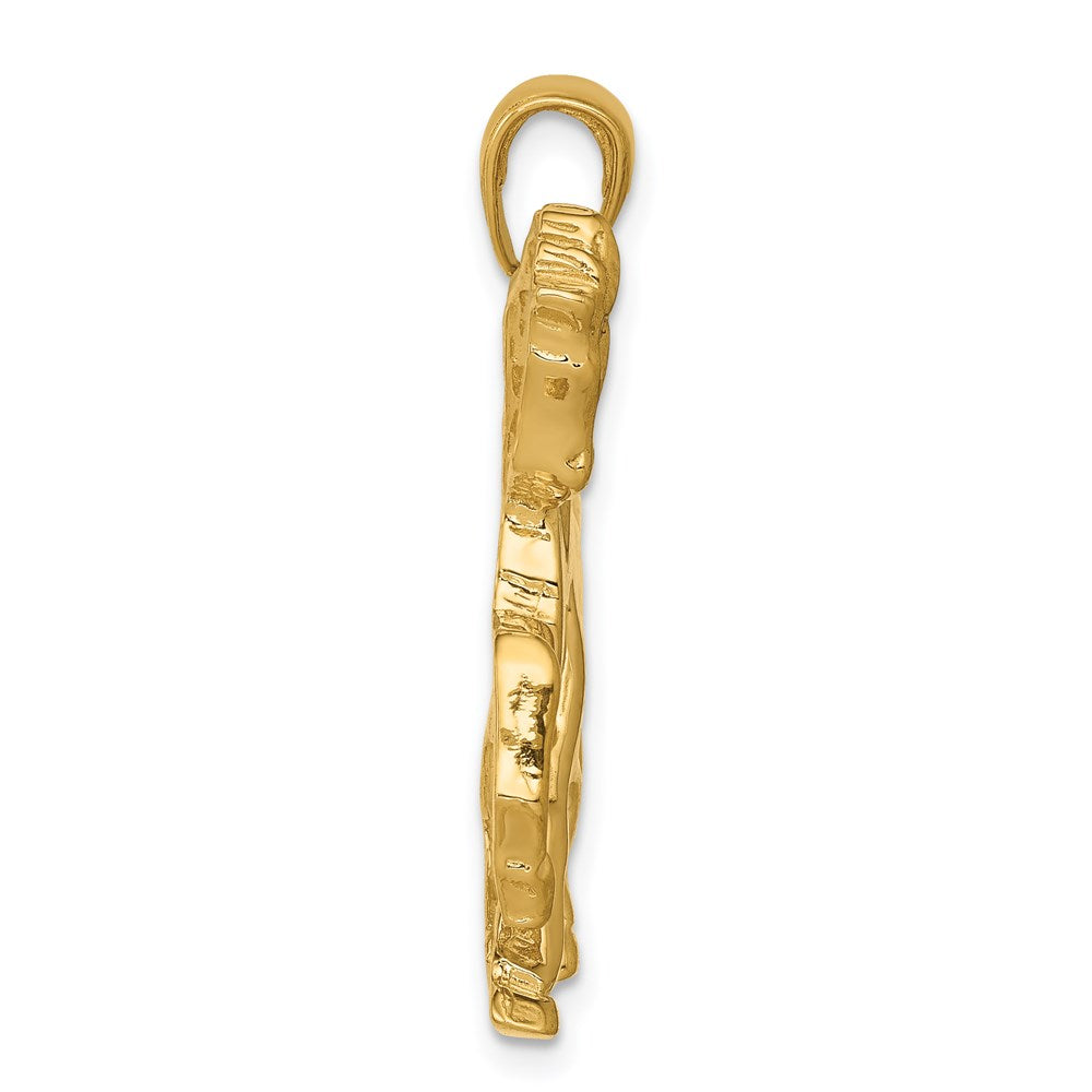 Million Charms 14K Yellow Gold Themed Horse Galloping Pendant