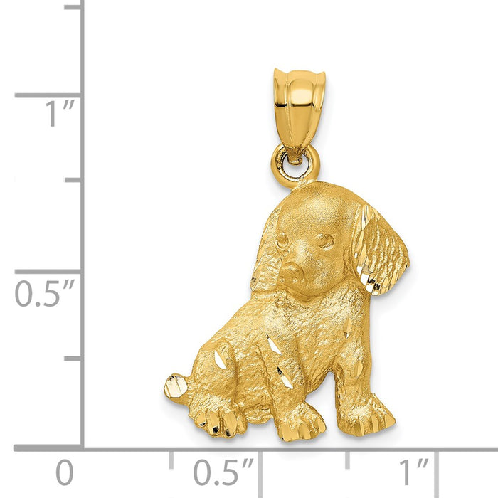 Million Charms 14K Yellow Gold Themed Dog Charm