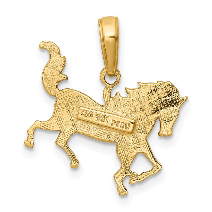 Million Charms 14K Yellow Gold Themed Horse Pendant