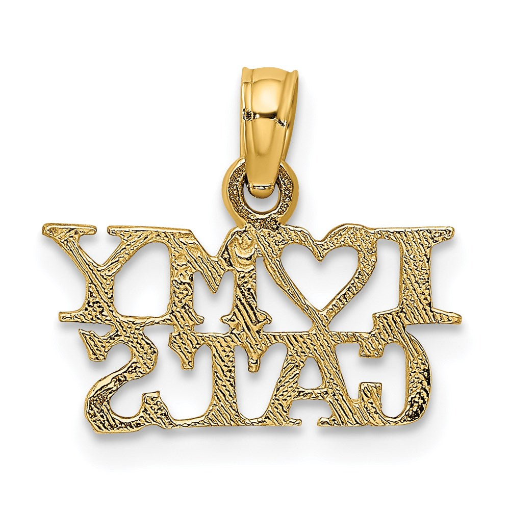 Million Charms 14K Yellow Gold Themed I Love My Cats Charm