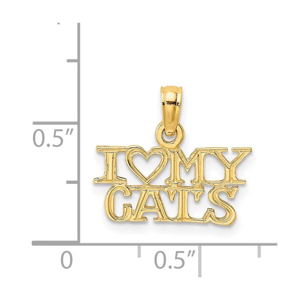 Million Charms 14K Yellow Gold Themed I Love My Cats Charm
