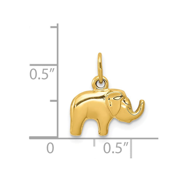 Million Charms 14K Yellow Gold Themed Elephant Charm