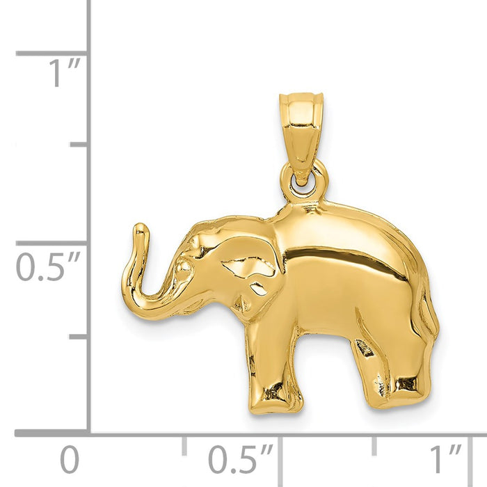 Million Charms 14K Yellow Gold Themed Elephant Pendant