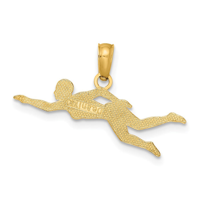 Million Charms 14K Yellow Gold Themed Female Swimmer Charm