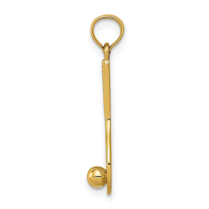 Million Charms 14K Yellow Gold Themed Sports Tennis Racquet, Ball Charm