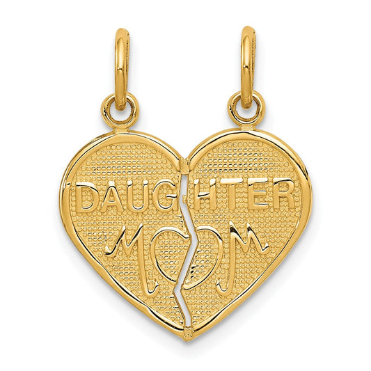 Million Charms 14K Yellow Gold Themed Break-Apart Mom & Daughter Charm