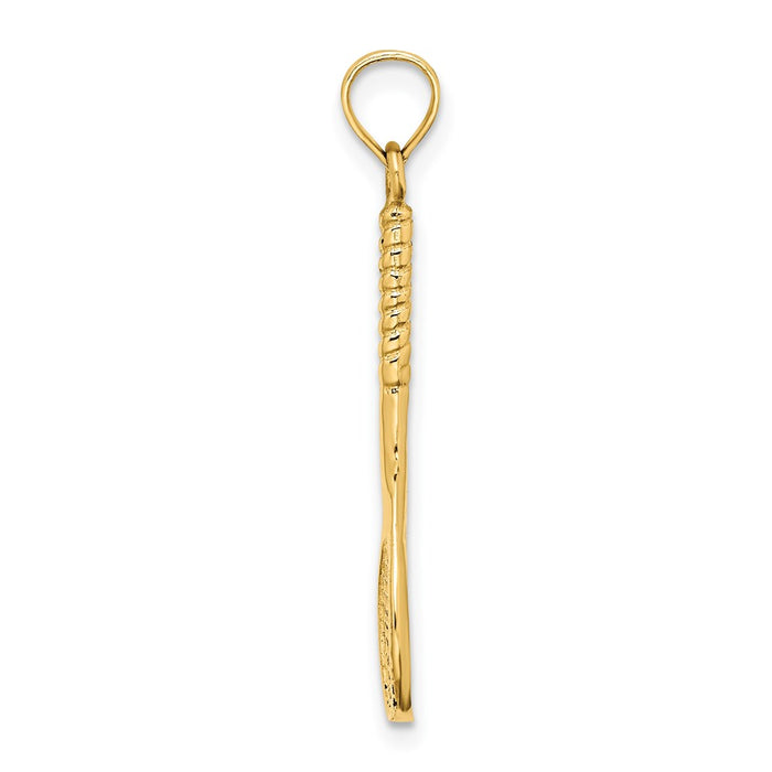 Million Charms 14K Yellow Gold Themed 3-D Sports Tennis Racquet Charm