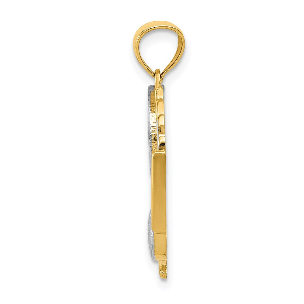 Million Charms 14K Yellow Gold Themed Yellow & Rhodium-plated Sports Tennis Pendant