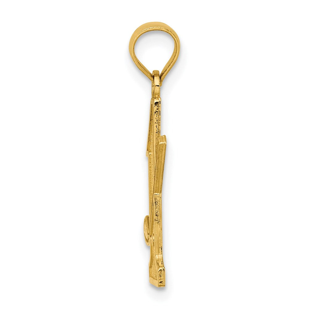 Million Charms 14K Yellow Gold Themed Sports Golf Club, Ball On #1 Charm